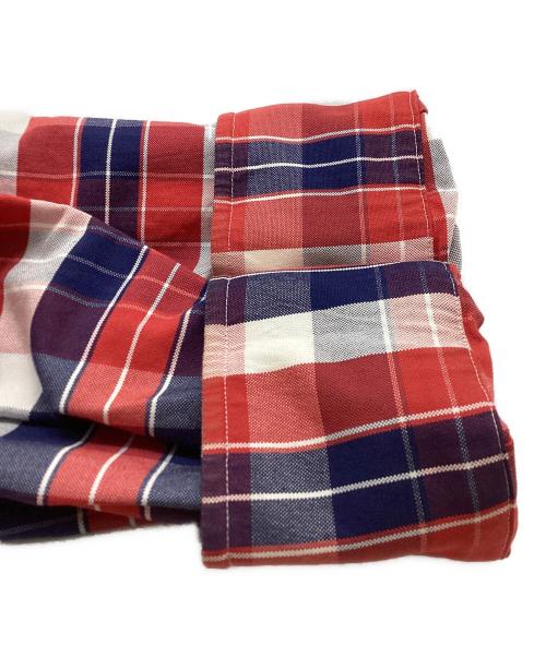 Thom Browne（トムブラウン）Thom Browne (トムブラウン) ラウンドカラーチェックシャツ　/　MWL006AW6218 レッド×ブルー サイズ:3の古着・服飾アイテム