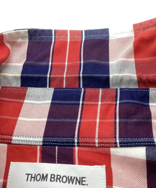Thom Browne（トムブラウン）Thom Browne (トムブラウン) ラウンドカラーチェックシャツ　/　MWL006AW6218 レッド×ブルー サイズ:3の古着・服飾アイテム