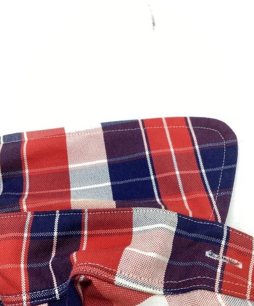 Thom Browne（トムブラウン）Thom Browne (トムブラウン) ラウンドカラーチェックシャツ　/　MWL006AW6218 レッド×ブルー サイズ:3の古着・服飾アイテム