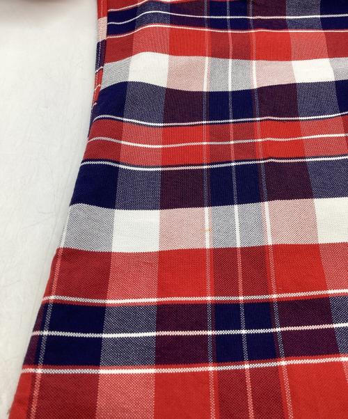 Thom Browne（トムブラウン）Thom Browne (トムブラウン) ラウンドカラーチェックシャツ　/　MWL006AW6218 レッド×ブルー サイズ:3の古着・服飾アイテム