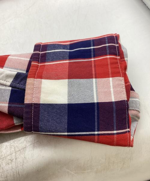 Thom Browne（トムブラウン）Thom Browne (トムブラウン) ラウンドカラーチェックシャツ　/　MWL006AW6218 レッド×ブルー サイズ:3の古着・服飾アイテム
