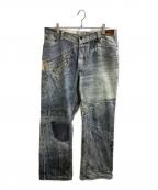 ANDERSSON BELLアンダーソンベル）の古着「VINTAGE REWORK PRINTED JEANS / ヴィンテージリワークプリントジーンズ / APA561M」｜インディゴ
