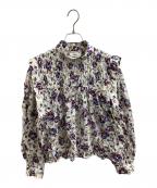 ISABEL MARANT ETOILEイザベルマランエトワール）の古着「フラワープリントピンタックブラウス / HT1664-22P032E」｜アイボリー
