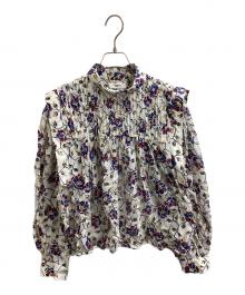 ISABEL MARANT ETOILE（イザベルマランエトワール）の古着「フラワープリントピンタックブラウス / HT1664-22P032E」｜アイボリー