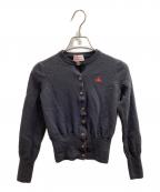 Vivienne Westwood RED LABELヴィヴィアンウエストウッドレッドレーベル）の古着「Orb Logo Embroidery Wool Cardigan / クルーネックニットカーディガン / 16-03-162002」｜グレー