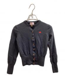 Vivienne Westwood RED LABEL（ヴィヴィアンウエストウッドレッドレーベル）の古着「Orb Logo Embroidery Wool Cardigan / クルーネックニットカーディガン / 16-03-162002」｜グレー