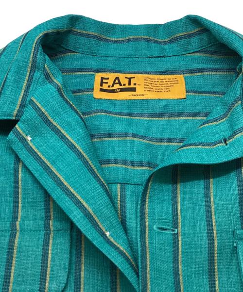 FAT（エフエーティー）FAT (エフエーティー) 半袖ストライプシャツ / F32510-SH20-AB グリーン サイズ:FATの古着・服飾アイテム