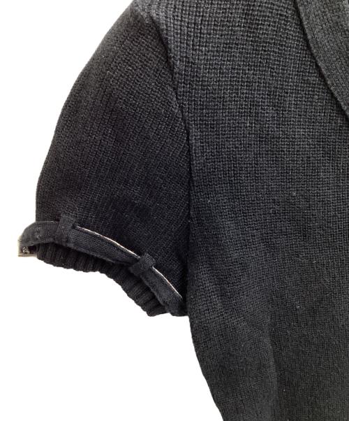 BURBERRY BLUE LABEL（バーバリー ブルー レーベル）BURBERRY BLUE LABEL (バーバリー ブルー レーベル) ヘンリーネック半袖ニット / FB524-116-09 ブラック サイズ:38の古着・服飾アイテム