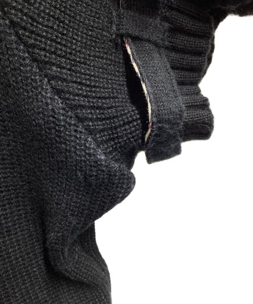 BURBERRY BLUE LABEL（バーバリー ブルー レーベル）BURBERRY BLUE LABEL (バーバリー ブルー レーベル) ヘンリーネック半袖ニット / FB524-116-09 ブラック サイズ:38の古着・服飾アイテム