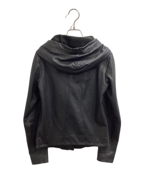 HELMUT LANG（ヘルムートラング）HELMUT LANG (ヘルムートラング) フーデットレザージャケット / 変形児ぷ ブラック サイズ:Pの古着・服飾アイテム