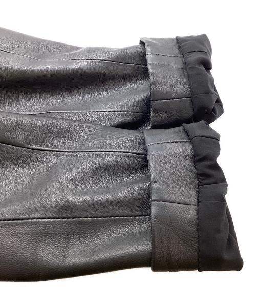 HELMUT LANG（ヘルムートラング）HELMUT LANG (ヘルムートラング) フーデットレザージャケット / 変形児ぷ ブラック サイズ:Pの古着・服飾アイテム