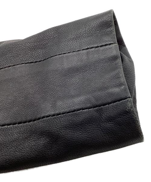 HELMUT LANG（ヘルムートラング）HELMUT LANG (ヘルムートラング) フーデットレザージャケット / 変形児ぷ ブラック サイズ:Pの古着・服飾アイテム
