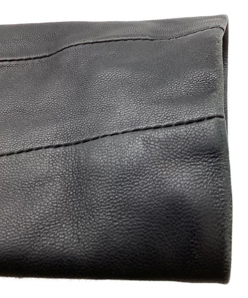 HELMUT LANG（ヘルムートラング）HELMUT LANG (ヘルムートラング) フーデットレザージャケット / 変形児ぷ ブラック サイズ:Pの古着・服飾アイテム