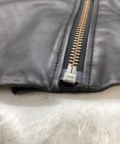 HELMUT LANG（ヘルムートラング）HELMUT LANG (ヘルムートラング) フーデットレザージャケット / 変形児ぷ ブラック サイズ:Pの古着・服飾アイテム