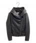 HELMUT LANG（ヘルムートラング）の古着「フーデットレザージャケット / 変形児ぷ」｜ブラック