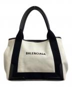 BALENCIAGAバレンシアガ）の古着「ネイビーカバスS トートバッグ　/　339933　/　1081・X・002123」｜ベージュ×ブラック