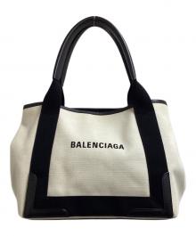 BALENCIAGA（バレンシアガ）の古着「ネイビーカバスS トートバッグ　/　339933　/　1081・X・002123」｜ベージュ×ブラック