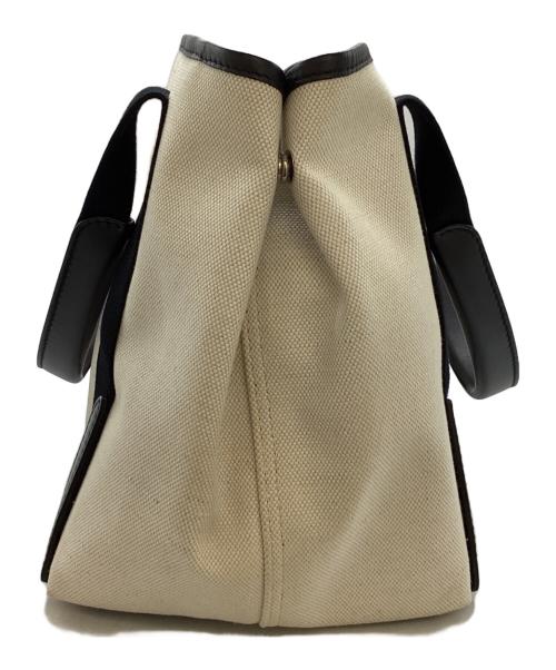 BALENCIAGA（バレンシアガ）BALENCIAGA (バレンシアガ) ネイビーカバスS トートバッグ　/　339933　/　1081・X・002123 ベージュ×ブラックの古着・服飾アイテム