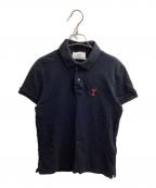 AMI Alexandre Mattiussiアミアレクサンドルマテュッシ）の古着「AMI DE COEUR POLO SHIRT（アミデクールポロシャツ）/ BFUPL001.760」｜ブラック