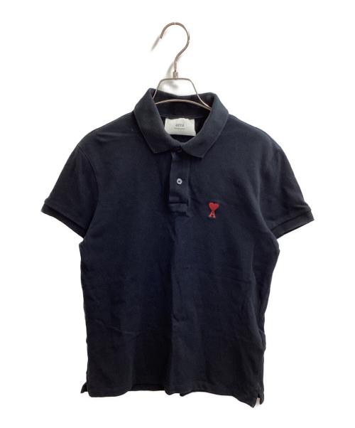 AMI Alexandre Mattiussi（アミアレクサンドルマテュッシ）AMI Alexandre Mattiussi (アミアレクサンドルマテュッシ) AMI DE COEUR POLO SHIRT（アミデクールポロシャツ）/ BFUPL001.760 ブラック サイズ:ＸＳの古着・服飾アイテム