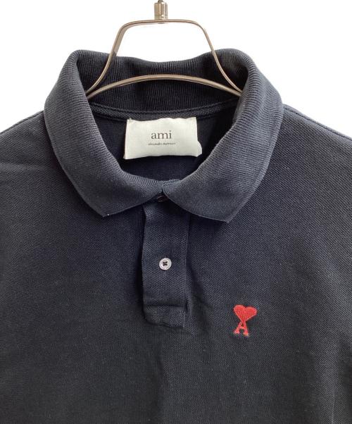 AMI Alexandre Mattiussi（アミアレクサンドルマテュッシ）AMI Alexandre Mattiussi (アミアレクサンドルマテュッシ) AMI DE COEUR POLO SHIRT（アミデクールポロシャツ）/ BFUPL001.760 ブラック サイズ:ＸＳの古着・服飾アイテム