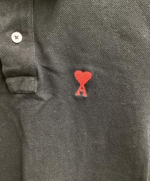 AMI Alexandre Mattiussi（アミアレクサンドルマテュッシ）AMI Alexandre Mattiussi (アミアレクサンドルマテュッシ) AMI DE COEUR POLO SHIRT（アミデクールポロシャツ）/ BFUPL001.760 ブラック サイズ:ＸＳの古着・服飾アイテム