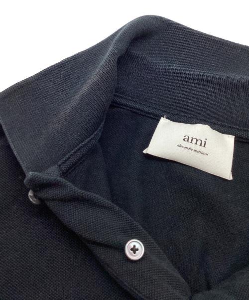 AMI Alexandre Mattiussi（アミアレクサンドルマテュッシ）AMI Alexandre Mattiussi (アミアレクサンドルマテュッシ) AMI DE COEUR POLO SHIRT（アミデクールポロシャツ）/ BFUPL001.760 ブラック サイズ:ＸＳの古着・服飾アイテム