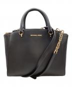 MICHAEL KORSマイケルコース）の古着「ELLIS LG SATCHEL LEATHER / エリスLGサッチェルレザー / 35H7GE0S3L」｜ブラック