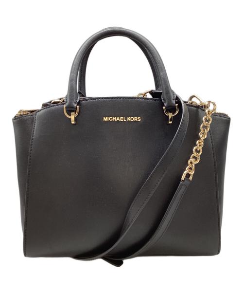 MICHAEL KORS（マイケルコース）MICHAEL KORS (マイケルコース) ELLIS LG SATCHEL LEATHER / エリスLGサッチェルレザー / 35H7GE0S3L ブラックの古着・服飾アイテム