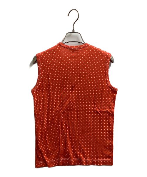 tricot COMME des GARCONS（トリココムデギャルソン）tricot COMME des GARCONS (トリココムデギャルソン) ドット ノースリーブカットソー【AD2012】 レッド サイズ:Mの古着・服飾アイテム
