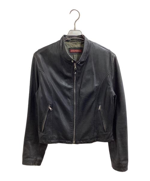 EMPORIO ARMANI（エンポリオアルマーニ）EMPORIO ARMANI (エンポリオアルマーニ) 90's～00's シングル ラムレザー ジャケット ブラック サイズ:48の古着・服飾アイテム