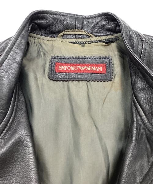 EMPORIO ARMANI（エンポリオアルマーニ）EMPORIO ARMANI (エンポリオアルマーニ) 90's～00's シングル ラムレザー ジャケット ブラック サイズ:48の古着・服飾アイテム