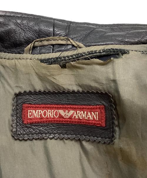 EMPORIO ARMANI（エンポリオアルマーニ）EMPORIO ARMANI (エンポリオアルマーニ) 90's～00's シングル ラムレザー ジャケット ブラック サイズ:48の古着・服飾アイテム