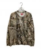 SUPREMEシュプリーム）の古着「Small Box L/S Tee Camo / スモール ボックス ロングスリーブ Tシャツ  /  25FW」｜オリーブ