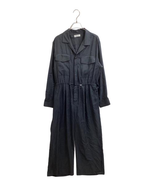 SALON adam et rope'（サロンアダムエロペ）SALON adam et rope' (サロンアダムエロペ) オープンカラーリラクシーオールインワン ネイビー サイズ:Mの古着・服飾アイテム