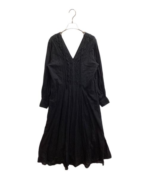 ne quittez pas（ヌキテパ）ne quittez pas (ヌキテパ) C.DOBBY LACE PANEL DRESS / 010422GB3 ブラック サイズ:表記なしの古着・服飾アイテム
