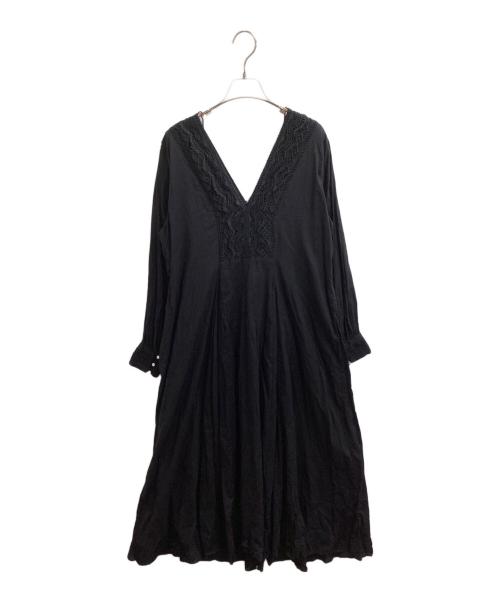 ne quittez pas（ヌキテパ）ne quittez pas (ヌキテパ) C.DOBBY LACE PANEL DRESS / 010422GB3 ブラック サイズ:表記なしの古着・服飾アイテム