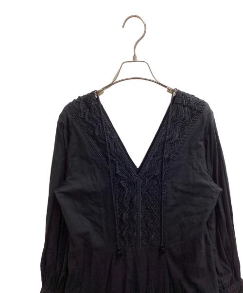 ne quittez pas（ヌキテパ）ne quittez pas (ヌキテパ) C.DOBBY LACE PANEL DRESS / 010422GB3 ブラック サイズ:表記なしの古着・服飾アイテム