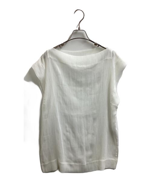 ISSEY MIYAKE（イッセイミヤケ）ISSEY MIYAKE (イッセイミヤケ) シアーノースリーブカットソー/銀タグ ホワイト サイズ:2の古着・服飾アイテム