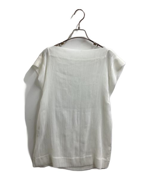 ISSEY MIYAKE（イッセイミヤケ）ISSEY MIYAKE (イッセイミヤケ) シアーノースリーブカットソー/銀タグ ホワイト サイズ:2の古着・服飾アイテム