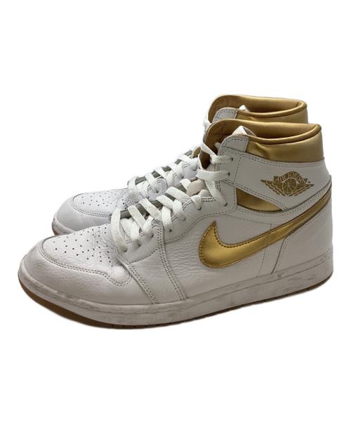 NIKE（ナイキ）NIKE (ナイキ) WMNS AIR JORDAN 1 RETORO HI OG / FD2596-107 ゴールド×ホワイト サイズ:29の古着・服飾アイテム