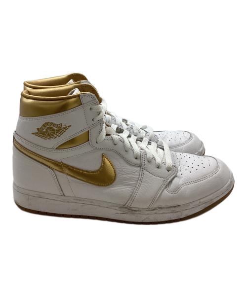 NIKE（ナイキ）NIKE (ナイキ) WMNS AIR JORDAN 1 RETORO HI OG / FD2596-107 ゴールド×ホワイト サイズ:29の古着・服飾アイテム
