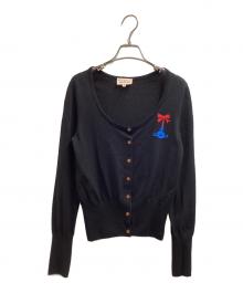 Vivienne Westwood RED LABEL（ヴィヴィアンウエストウッドレッドレーベル）の古着「オーブ リボン 刺繍カーディガン / 357-55-11001」｜ブラック