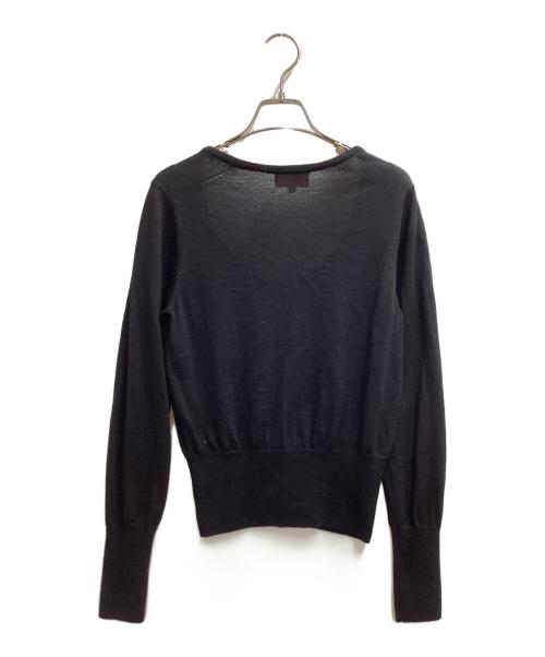 Vivienne Westwood RED LABEL（ヴィヴィアンウエストウッドレッドレーベル）Vivienne Westwood RED LABEL (ヴィヴィアンウエストウッドレッドレーベル) オーブ リボン 刺繍カーディガン / 357-55-11001 ブラック サイズ:2の古着・服飾アイテム