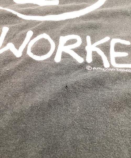 FRUIT OF THE LOOM（フルーツオブザルーム）FRUIT OF THE LOOM (フルーツオブザルーム) ''OVERWORKED''プリントTシャツ ブラック サイズ:Mの古着・服飾アイテム