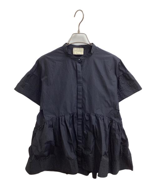 UNITED ARROWS（ユナイテッドアローズ）UNITED ARROWS (ユナイテッドアローズ) タフタ ステッチ ペプラム ブラウス ブラック サイズ:表記無しの古着・服飾アイテム