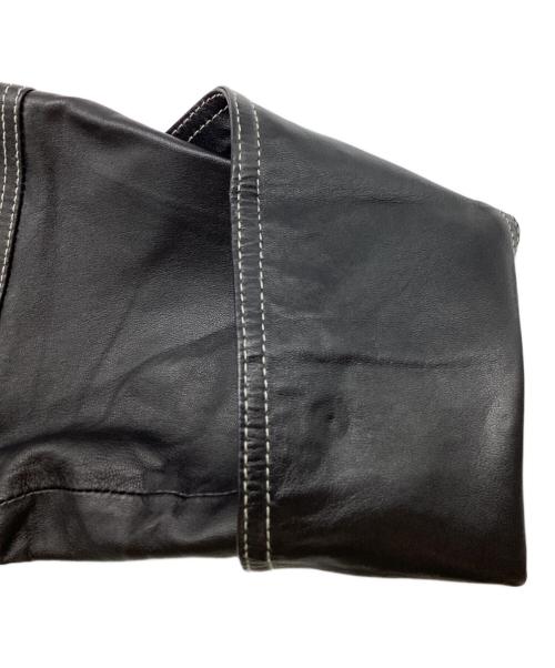 GANNI（ガニー）Ganni (ガニー) Oversized Lamb Leather Shirt ブラック サイズ:SMの古着・服飾アイテム