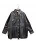Ganni（ガニー）の古着「Oversized Lamb Leather Shirt」｜ブラック