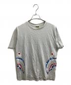 A BATHING APEアベイシングエイプ）の古着「サイドシャークTシャツ」｜ホワイト
