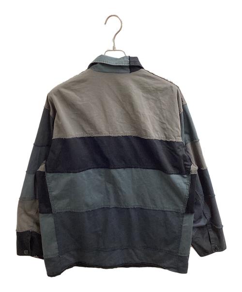 flagstuff（フラグスタフ）flagstuff (フラグスタフ) PATCH WORK SAFARI JACKET グレー サイズ:Lの古着・服飾アイテム